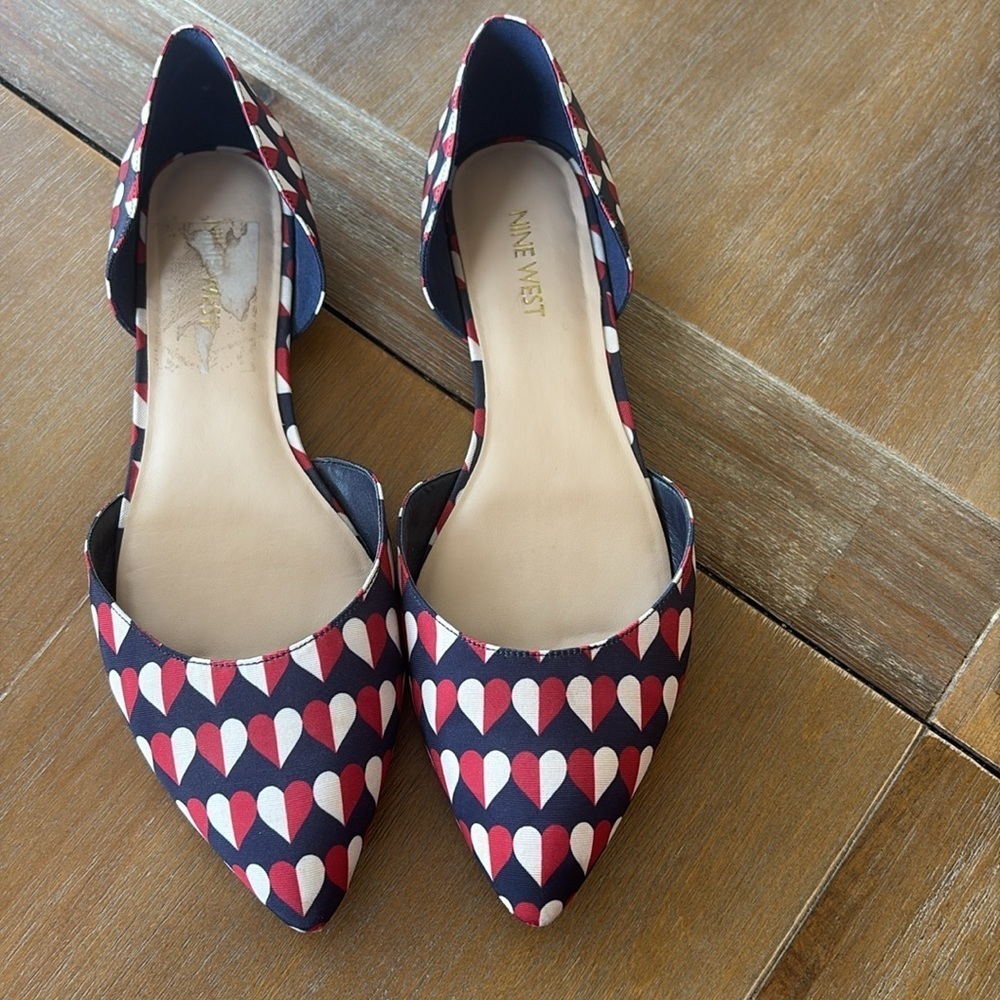Nine West Starship D’Orsay Flat - Heart Print - Picture 2 of 7
